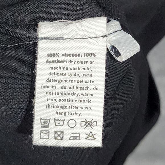 Sleeper Feather Trim Pajama Top Black Small‎ - Picture 4 of 7